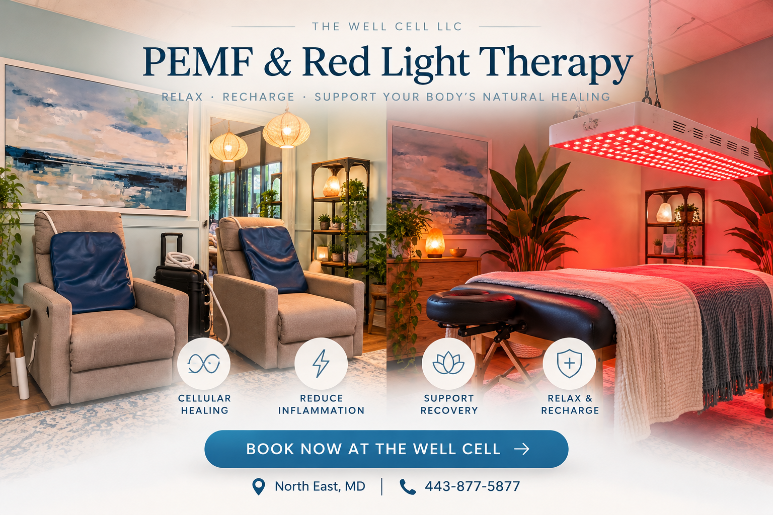 PEMF and Red Light Therapy at The Well Cell in North East, Maryland